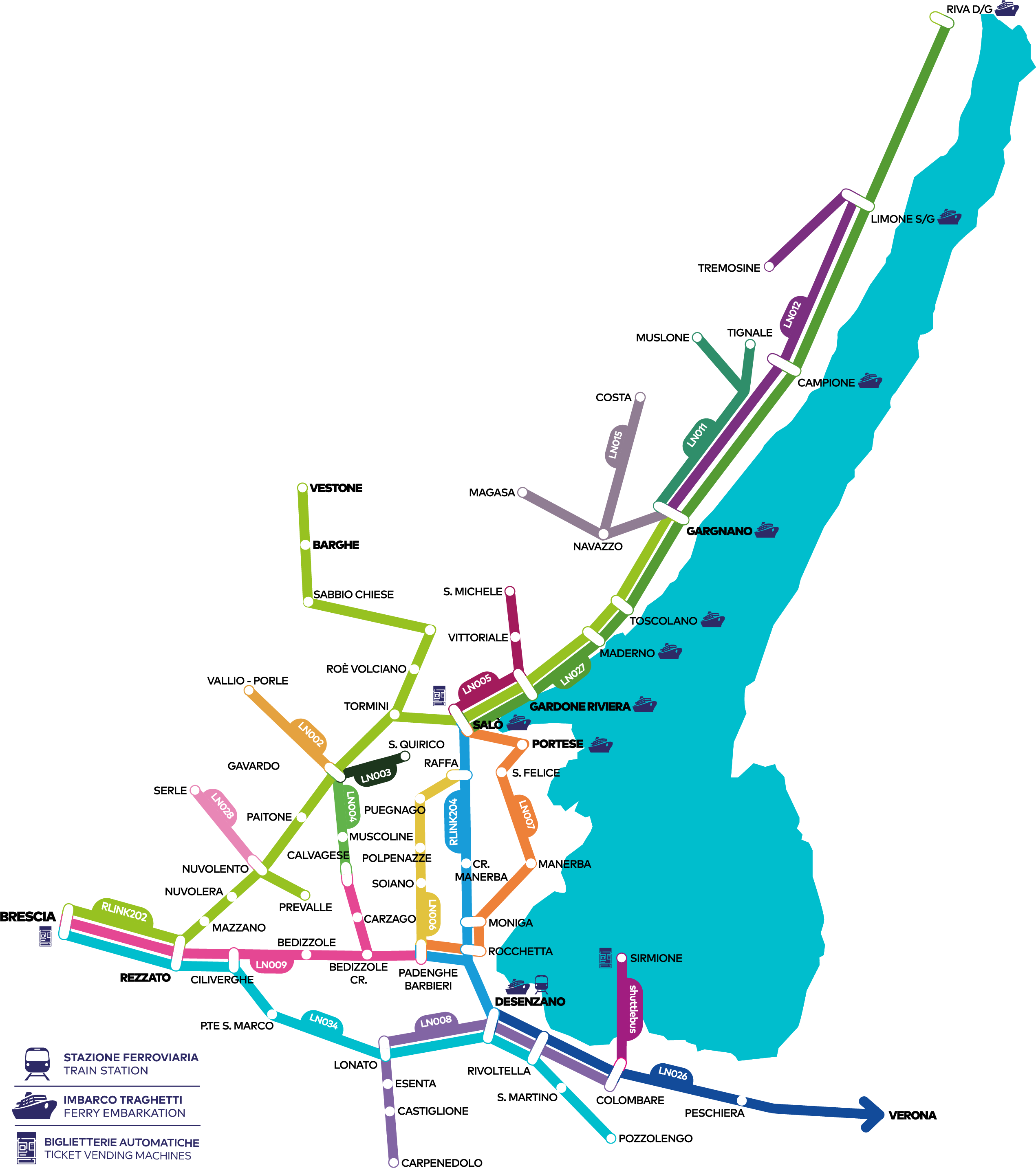 Lake Garda bus network map